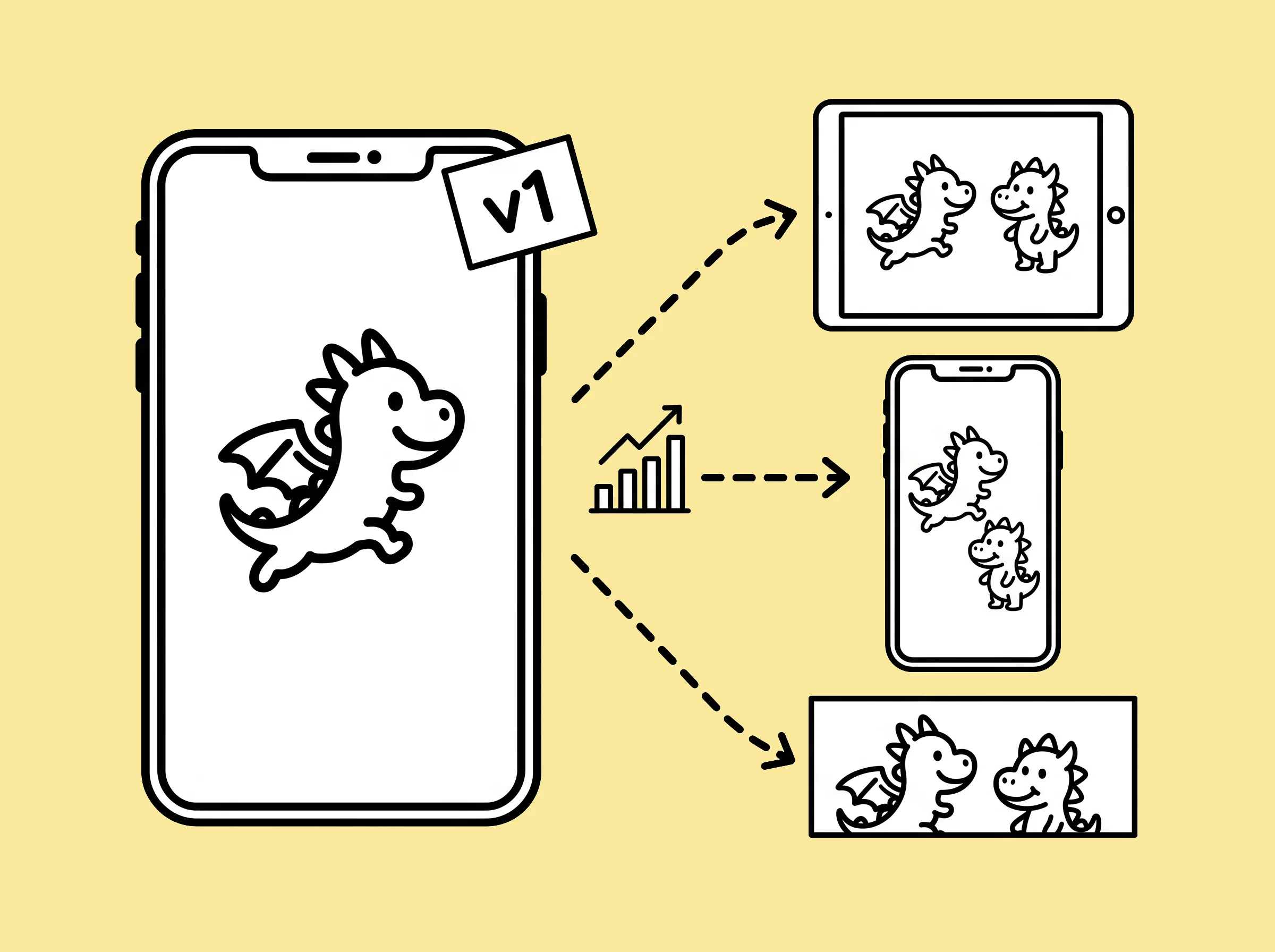 One playable adapted to tablet, phone and banner sizes