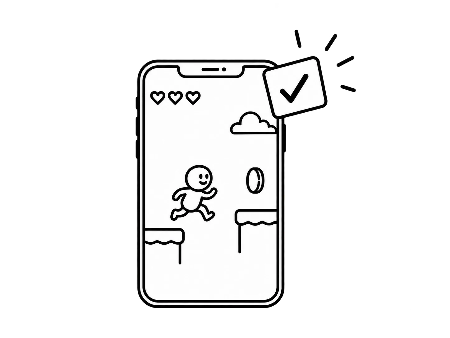 Phone running a playable with an approval check