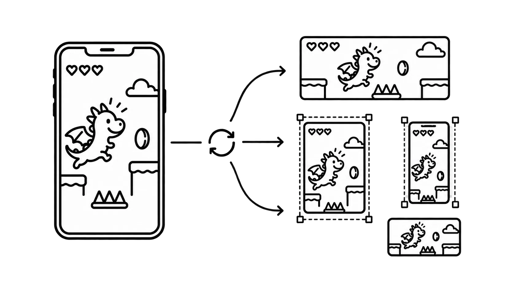 One playable resized and adapted for every network placement